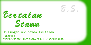 bertalan stamm business card